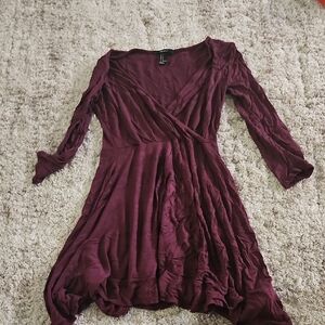 Elegant Burgundy Wrap Dress